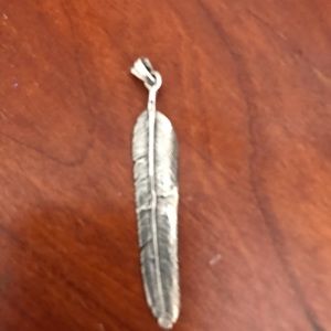 Silver feather pendant